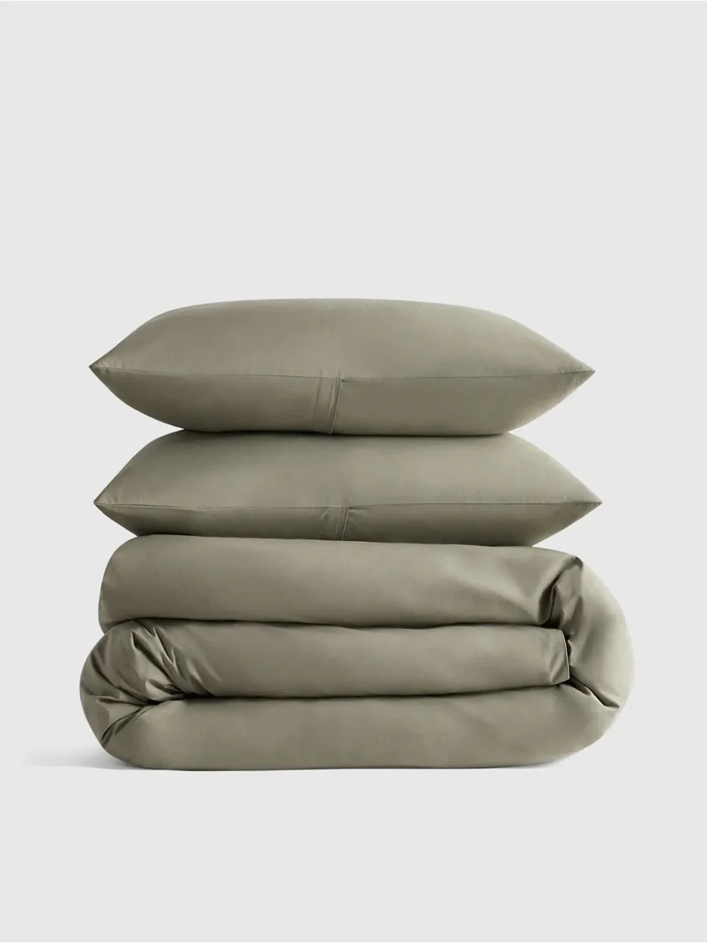 Quince Organic Crisp Percale Dried Sage Duvet Cover Set
